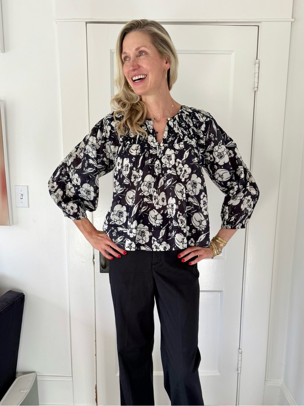 THE GREAT. Black Wide-Leg Trousers